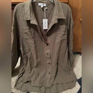 NWT Sewn & Seen Cotton Gauze Top